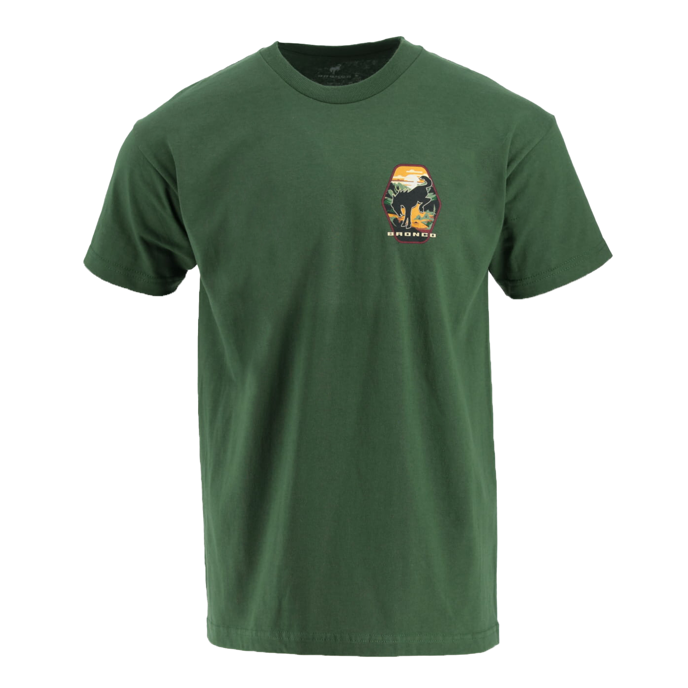 front of a green ford bronco short sleeve t-shirt